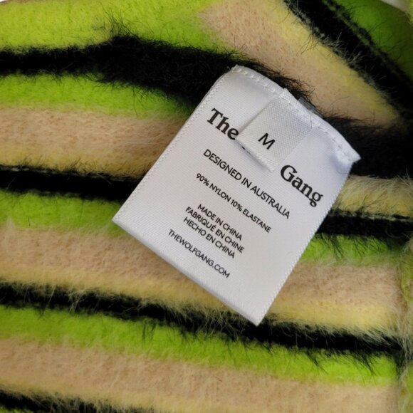 The Wolf Gang Fuzzy Shrug Lime Stripes Size M - Picture 3 of 9